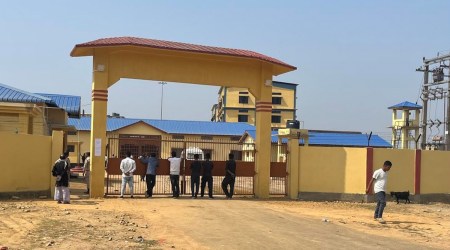 The entrance to Matia Transit Camp in Assam's Goalpara. (Express photo by Tora Agarwala)