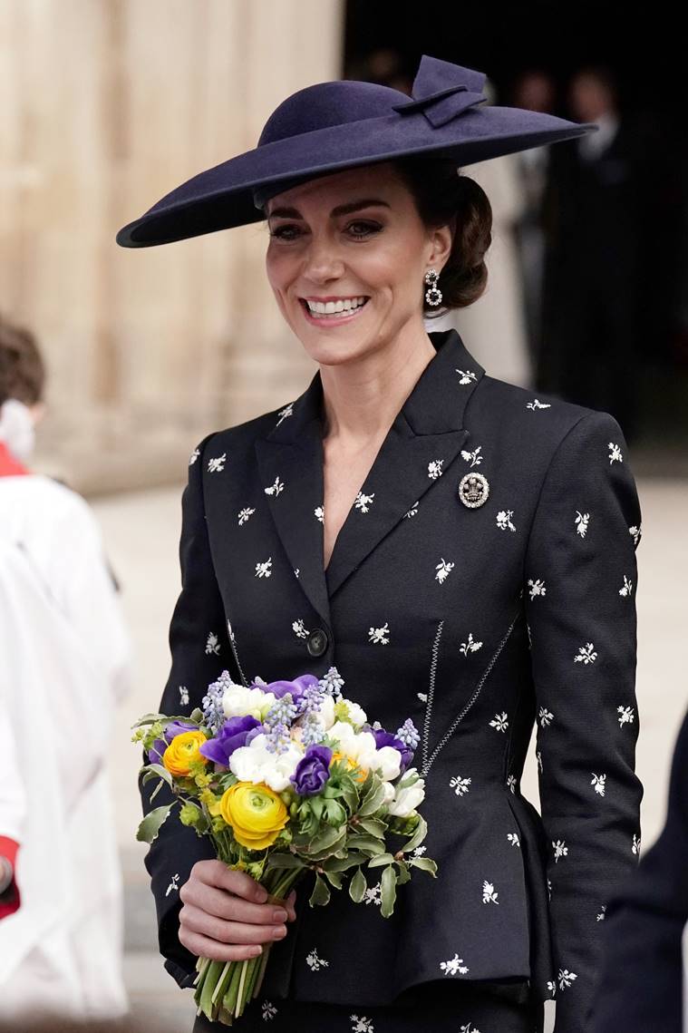 Kate Middleton wears a gift from King Charles for her first