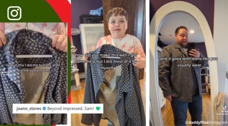 Man’s heart-warming reaction as his son gifts him a sewn shirt wins hearts