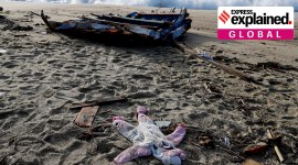 A piece of the boat and a piece of clothing from the deadly migrant shipwreck are seen in Steccato di Cutro near Crotone, Italy, February 28, 2023.