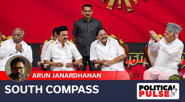  Tamil Nadu CM MK Stalin, Congress President Mallikarjun Kharge and others at an event organised for the celebrations of Stalin's birthday in Chennai. (PTI) 