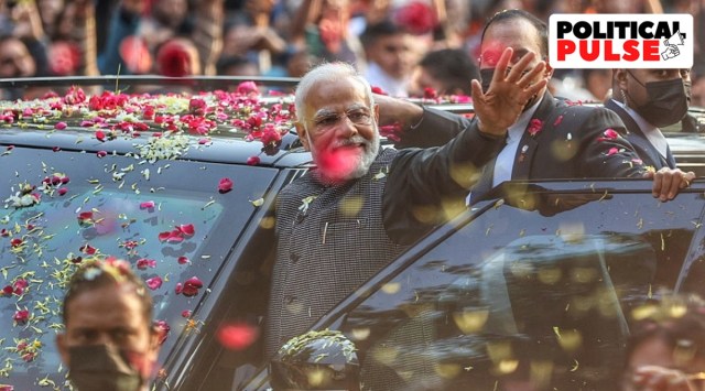 The BJP underlines that Modi's boycott by countries like the US after the 2002 riots was a Congress “conspiracy” -- interesting at a time when the party is accusing Rahul of vilifying India's name abroad. (Express Photo by Tashi Tobgyal)