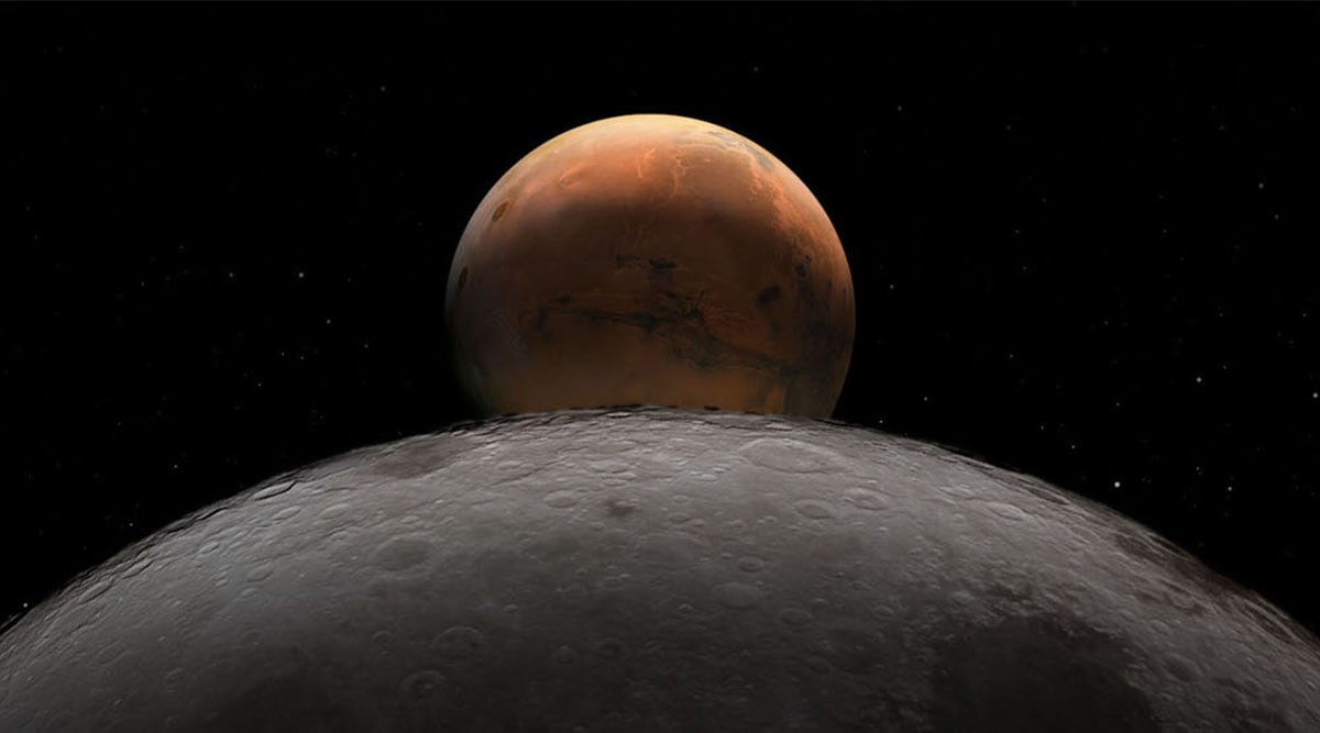 Moon and Mars in this image from NASA