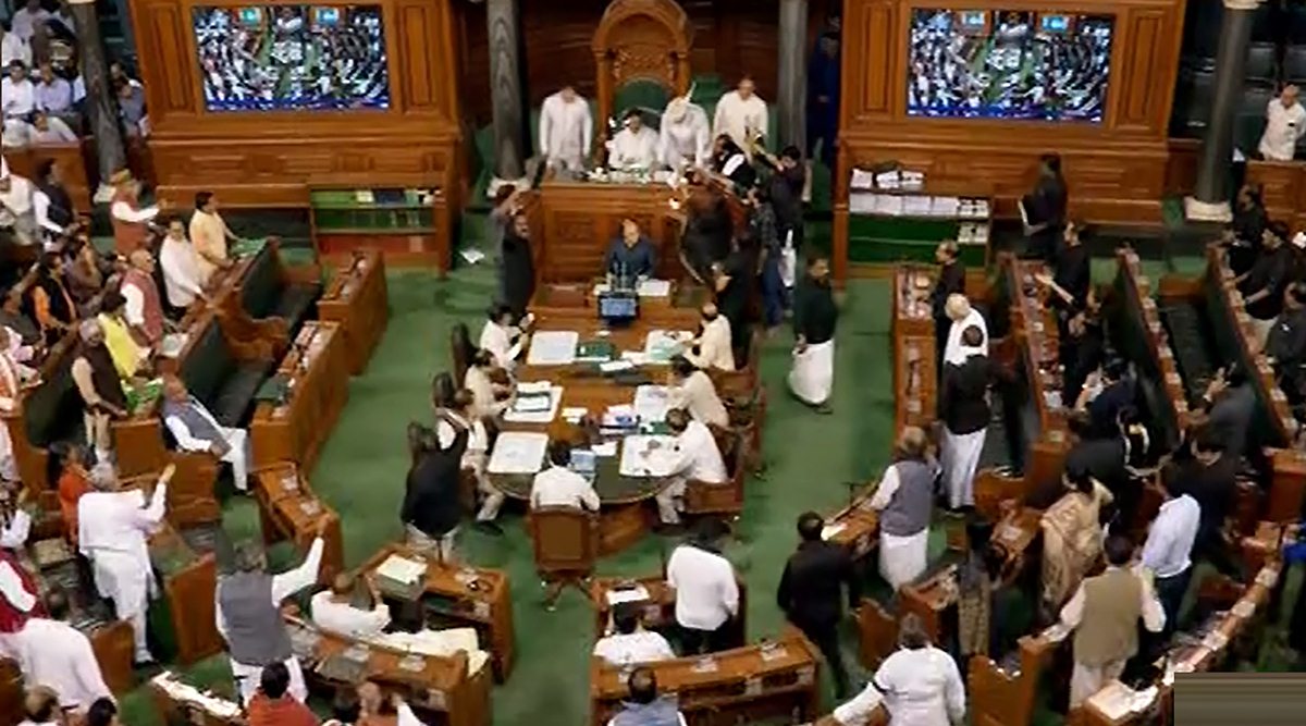 Lok Sabha Adjourned Till 2 Pm As Opposition Continues Protest, Throws ...