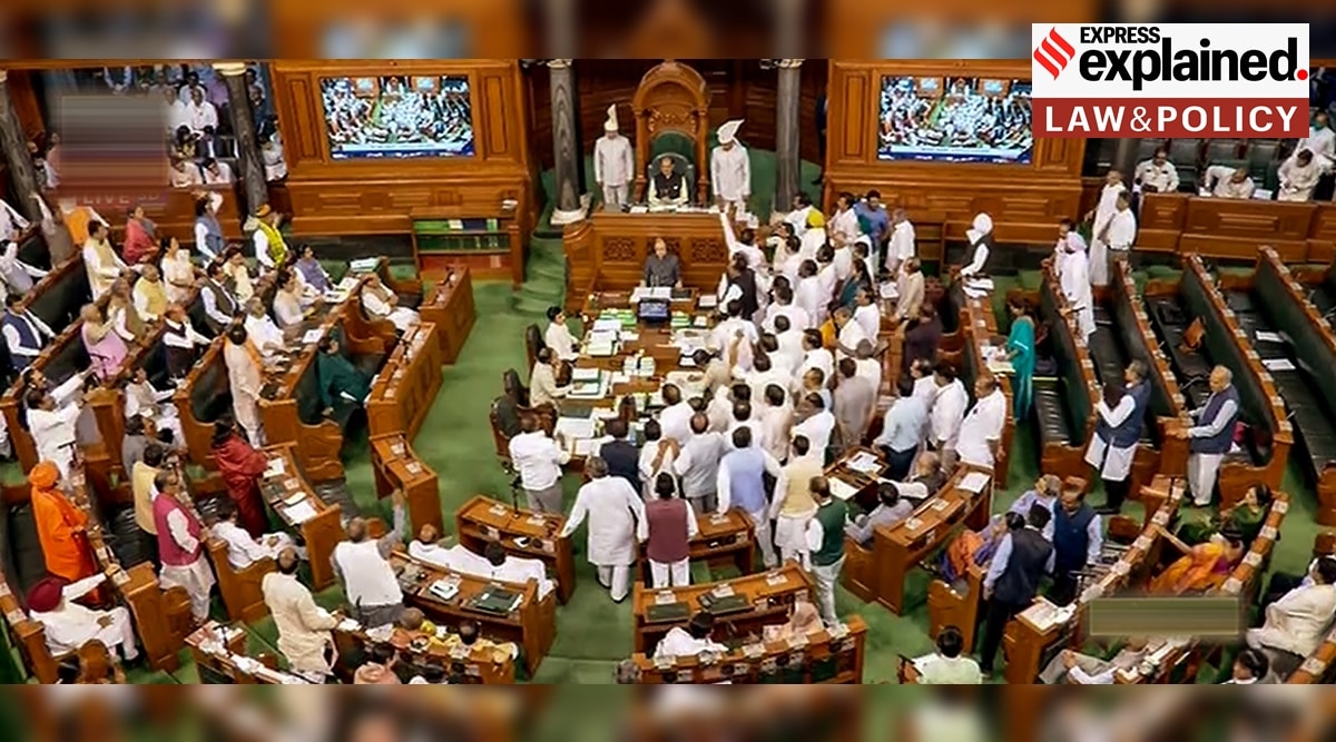 MPs protesting at the well of the house
