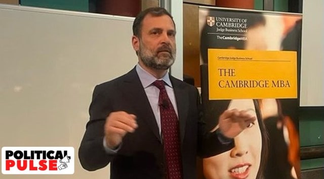 At Cambridge, Gandhi gave a lecture titled “Learning to Listen in the 21st Century”.  (Twitter: @ShashiTharoor)