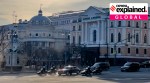 Xi Jinping's motorcade drives toward The Kremlin in Moscow