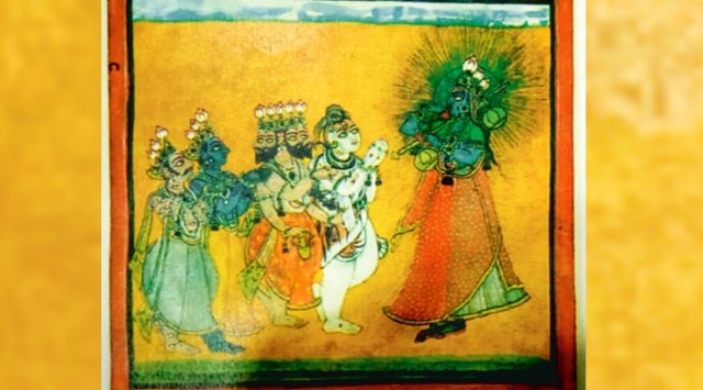 The ‘Goddess Saraswati and Rasikas’ painting