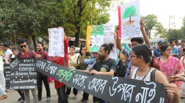 JESSORE Road Gachh Banchao Committee, JRGBC rally against cutting of trees, construction of six rail gates, construction of overbridges, Indian Express