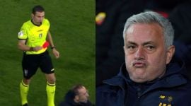 Roma manager Jose Mourinho, Jose Mourinho gets a red card, Jose Mourinho abusing the referee, Jose Mourinho abusing, Jose Mourinho , Roma, Serie A