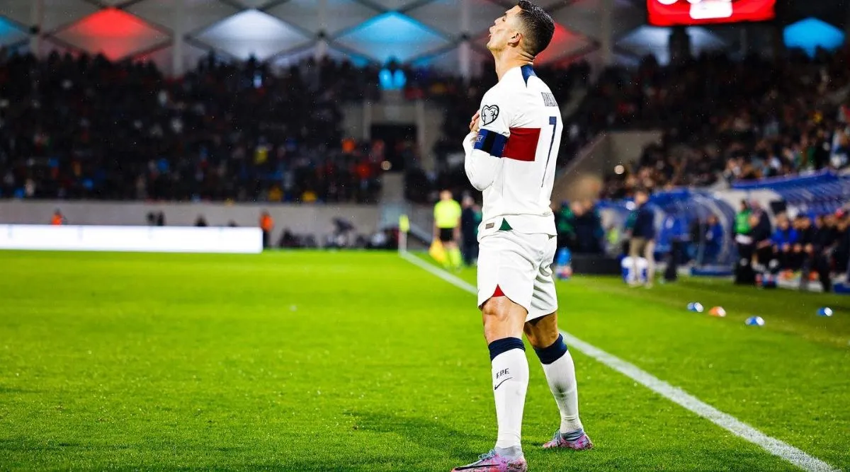 Watch Cristiano Ronaldo does the Siuuu and Nap celebration together during Portugals 6-0 win over Luxembourg Football News