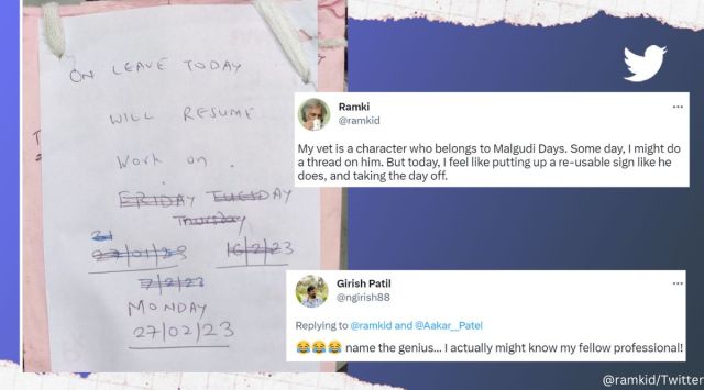 Veterinary doctor’s style of reusing same page to announce leave reminds netizens of ‘Malgudi Days’