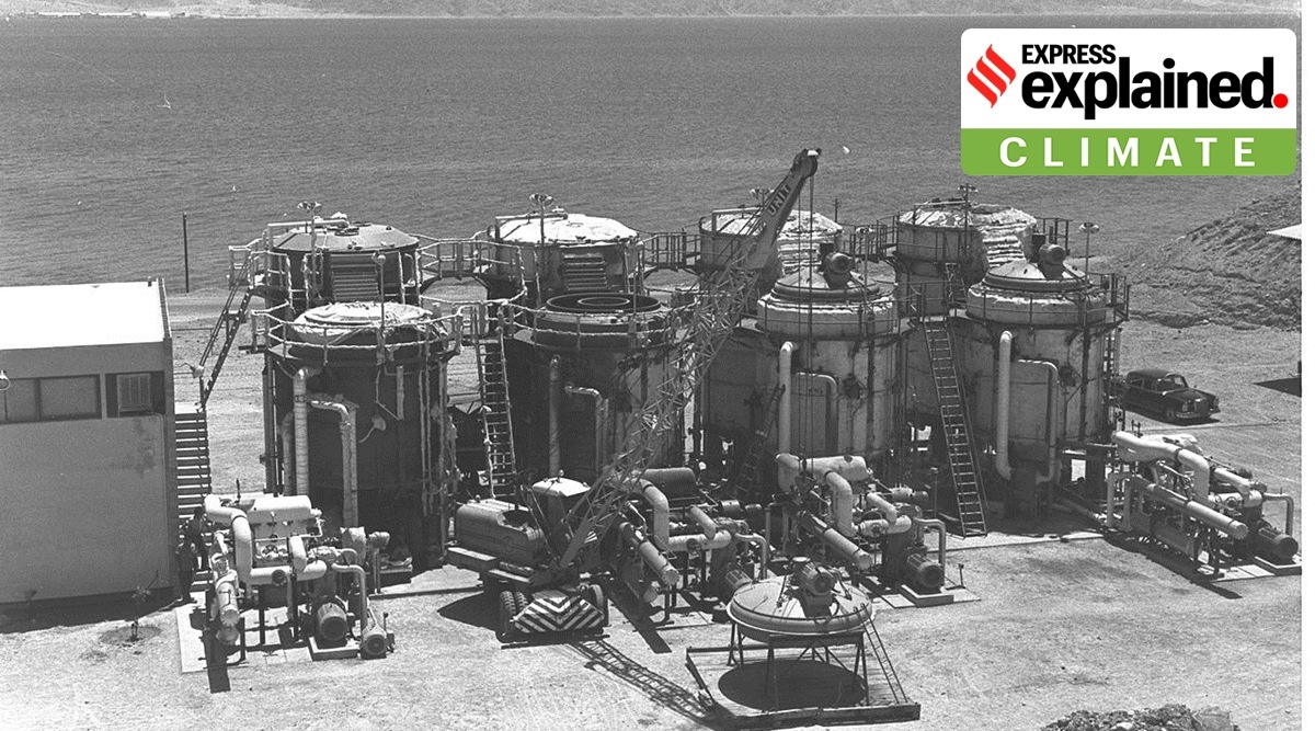 A view of the Zarchin desalination plant on the Red Sea in Eilat, Israel from 1964.