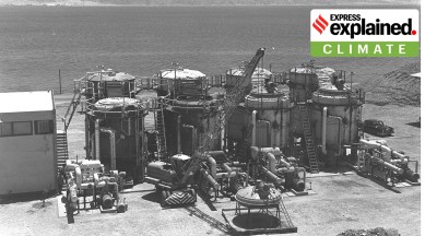 A view of the Zarchin desalination plant on the Red Sea in Eilat, Israel from 1964.
