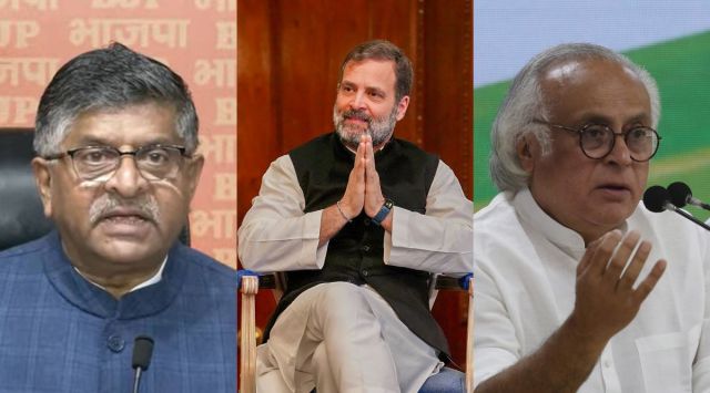 BJP leader Ravi Shankar Prasad accused Rahul Gandhi of seeking foreign intervention, which led to the Congress hitting back at him.
