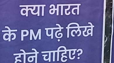 Posters asking whether India needed an educated Prime Minister surfaced across Delhi. (Twitter/@Akashsagr884)