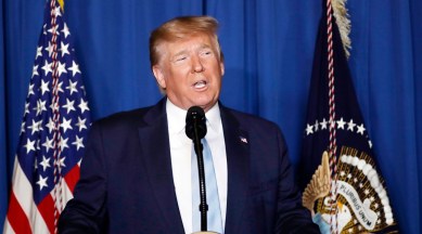 Donald Trump returned to Facebook after a more than two-year ban, posting “I’M BACK!” (AP)