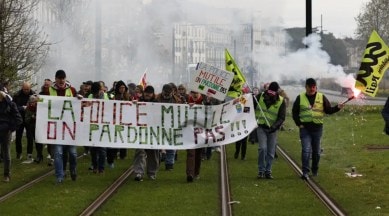 france protest, indian express