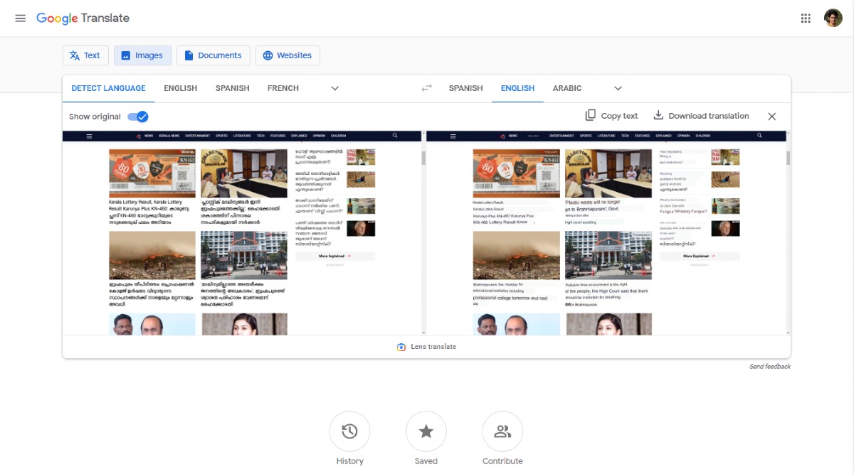 google image translate web