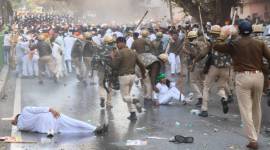 During the police action against protesters (Express)
