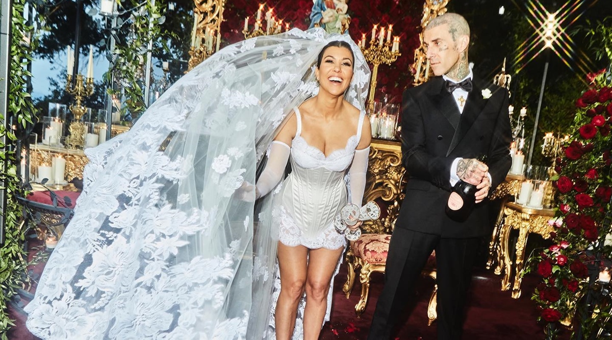 Kourtney Kardashian shares story behind her 'short' wedding dress ...