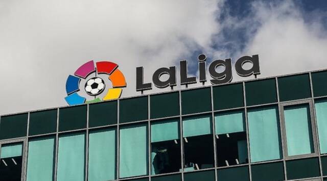 Laliga logo on top of a building. (FILE)