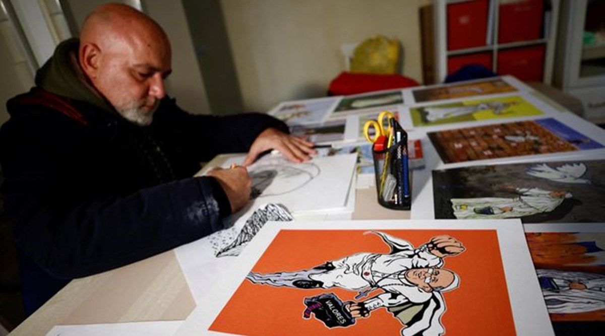Rome street artist’s career took flight by painting pope as superhero ...
