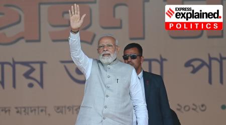 Indian Prime Minister Narendra Modi at a rally.