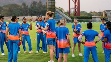 Mumbai Indians team in hurdle in the practice sessions ahead of the WPL. (Twitter)