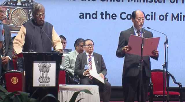 Neiphiu Rio takes oath as Nagaland chief minister on Tuesday.