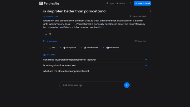 perplexity ai search screenshot