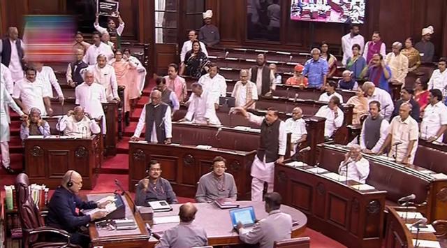 Proceedings of Rajya Sabha underway during Budget Session of Parliament on Tuesday. (PTI)