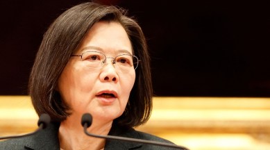 Taiwan President Tsai Ing-wen speaks during a news conference in Taipei, Taiwan.