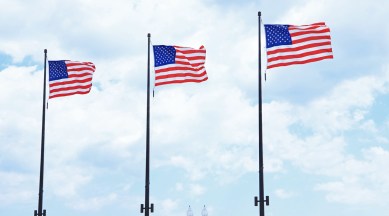 us flags seen flying
