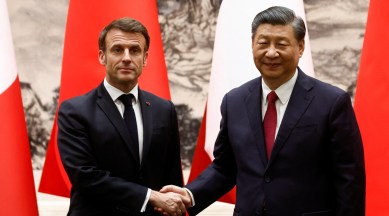 France's Macron and China's Xi Jinping