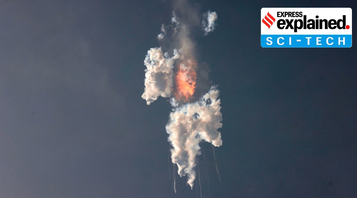 SpaceX's next-generation Starship spacecraft, atop its powerful Super Heavy rocket, explodes after its launch from the company's Boca Chica launchpad on a brief uncrewed test flight near Brownsville, Texas, U.S. April 20, 2023.