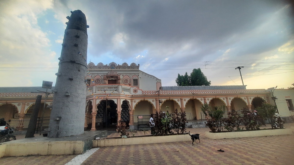 The temple located in village Vadebolhai, 10 kms off Pune-Ahmednagar Highway, is built in Hemadpanthi black stone and lime architectural style with elaborate stone carvings adorning its pillars