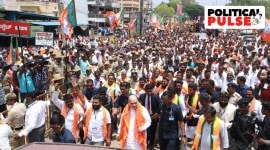 In his first campaign stop in the Assembly seat on Monday, Union Home Minister Amit Shah held a three-km roadshow in Gundlupet town that lasted for nearly two hours.