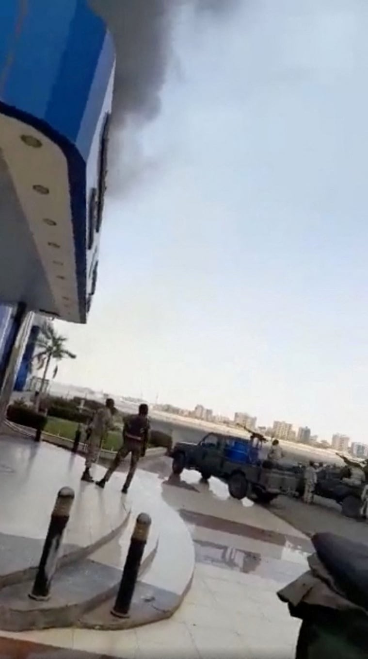 RSF soldiers are seen inside Khartoum airport