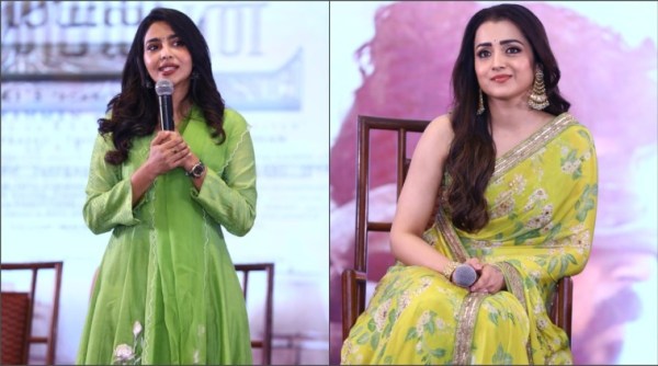 Aishwarya and Trisha at PS 2 press meet