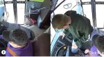 Student applies brake when driver falls unconscious
