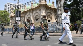 war of words between TMC and BJP over Hanuman Jayanti celebrations, Ram Navami violence, effect of armed forces, Hanuman Jayanti celebrations, west bengal, dilip ghosh, mamata banerjee, peaceful celebrations on Hanuman Jayanti, indian express