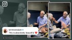 Elderly man takes care of his sick wife on a train