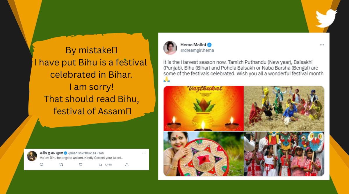 Hema Malini apologises after 'Bihu (Bihar)' gaffe | Trending News,The  Indian Express
