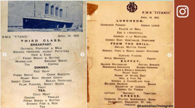 Here’s what menus of the Titanic looked like for different class passengers