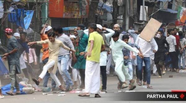 Clashes erupted in West Bengal's Howrah district on Friday. (Express Photo)
