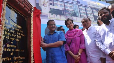New Building Blocks At Rajkiya Sarvodaya Kanya/Bal Vidyalaya In East Vinod Nagar, Arvind Kejriwal, School Of The Future, Columbia University Like School, Kejriwal Lays Groundbreaking, Indian Express, Indian Express News