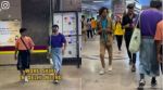 Men wear skirts on Delhi metro