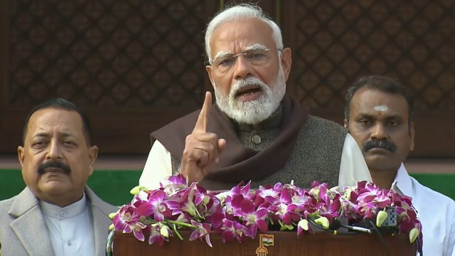 Prime Minister Narendra Modi addresses the media connected  the archetypal  time  of the Budget league   of Parliament, successful  New Delhi. (@NarendraModi connected  Youtube via PTI Photo)