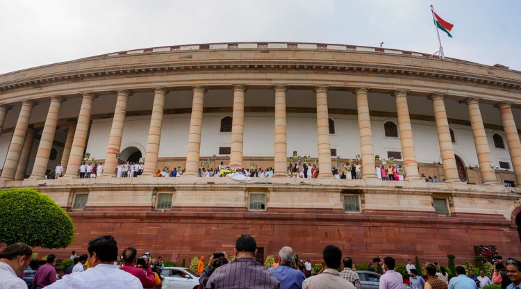 Parliament Session 2023 Live: Soon after the Budget session of Parliament resumed after a four-day break Monday, proceedings in both Houses were adjourned till 2 pm owing to a ruckus.